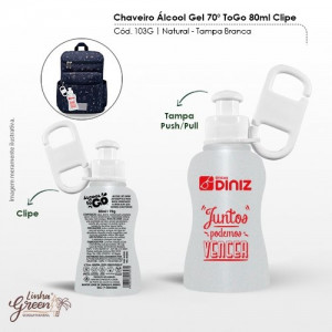 Chaveiro álcool gel 80ml Personalizado