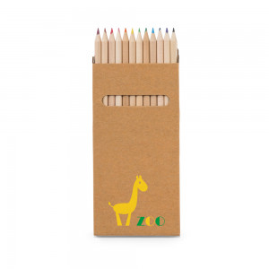 Caixa de cartão com 12 lápis de cor
