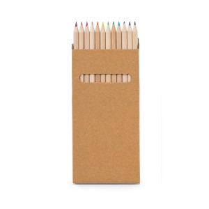 Caixa de cartão com 12 lápis de cor
